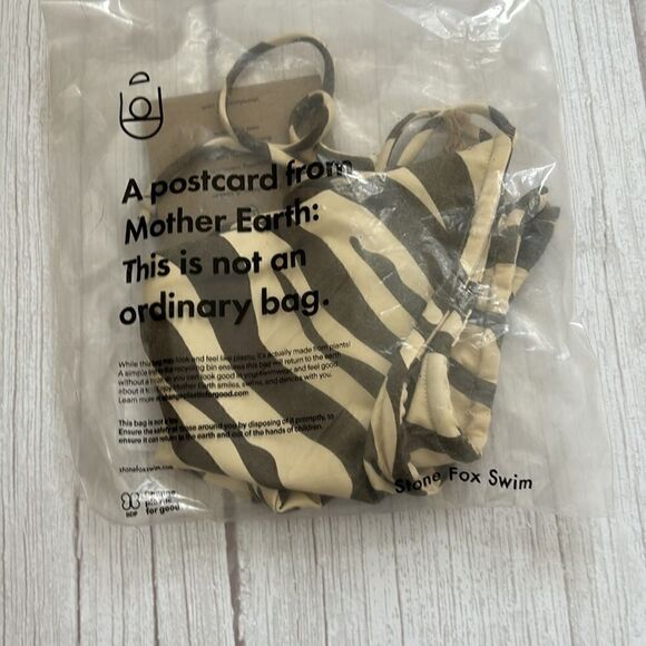 NWT Stone Fox Swim River Bikini Bottom in Earth Zebra - Picture 8 of 9